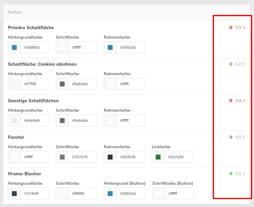 Kontrast-Einstellung