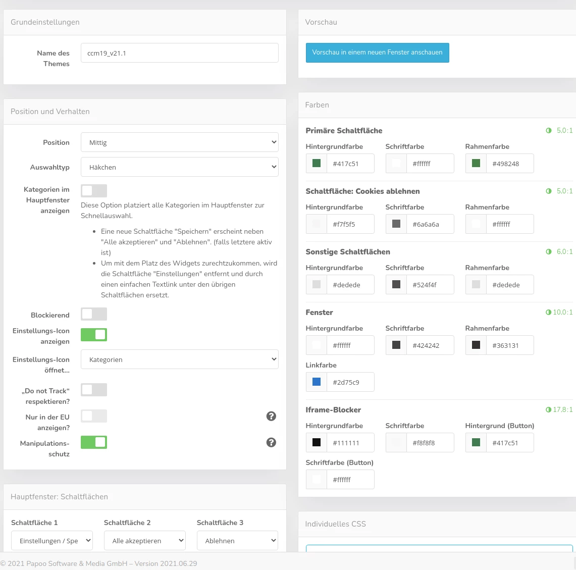 Cookie Banner Layouts und Designs