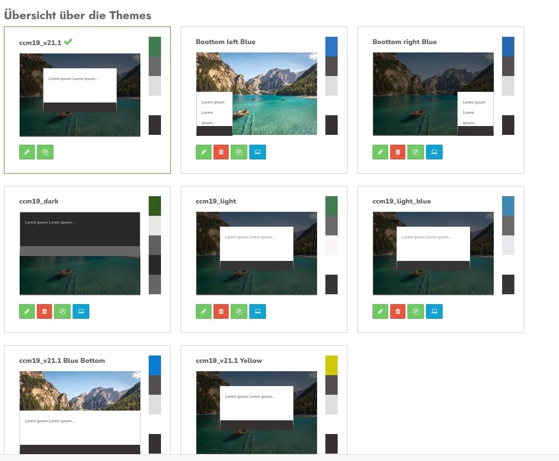 Cookie Banner Layout