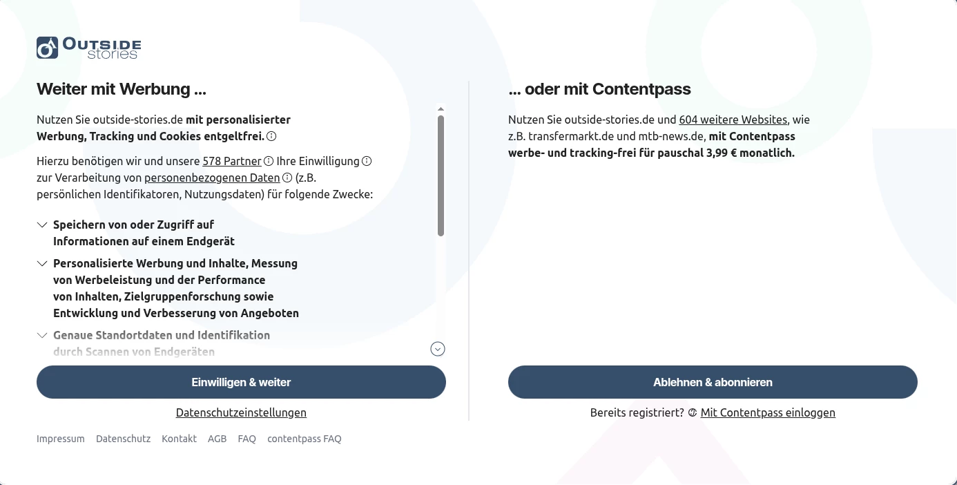 Screenshot von Contentpass